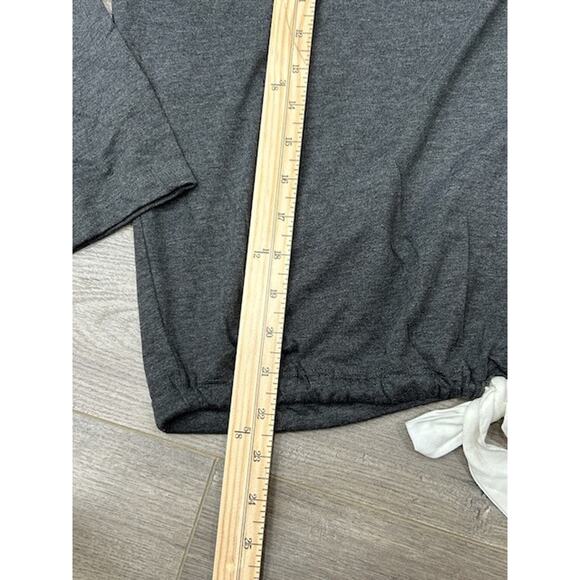 Eberjey Womens Heather Slouchy Pajama Top Drawstring Hemline Charcoal Size S NWT - Picture 3 of 9